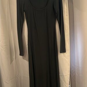 SKIMS Black soft lounge long sleeve dress